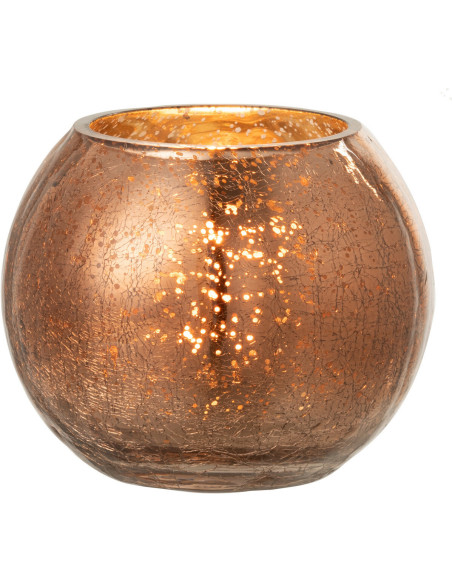 Photophore boule en verre ambre 12 cm - 2