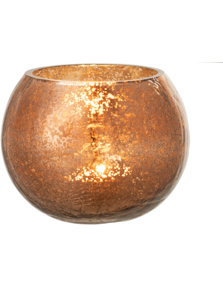 Photophore boule en verre ambre 15 cm J-Line - 2