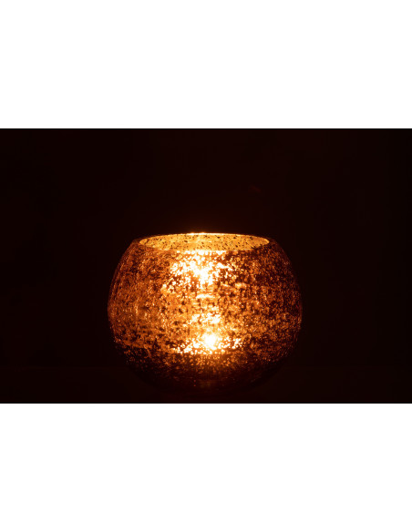 Photophore boule en verre ambre 15 cm J-Line - 3