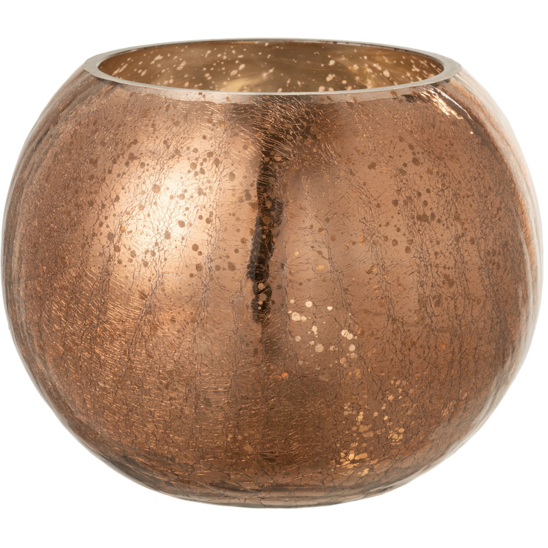Photophore boule en verre ambre 20 cm - 1