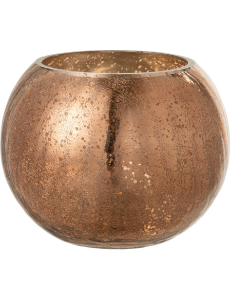 Photophore boule en verre ambre 20 cm - 1