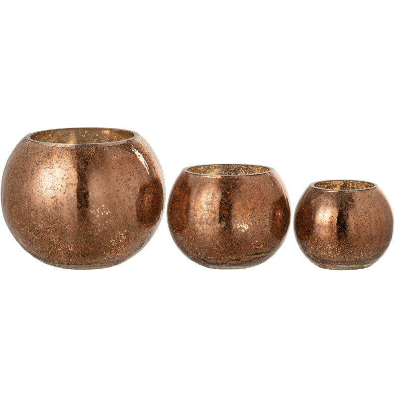 Photophore boule en verre ambre 20 cm - 4