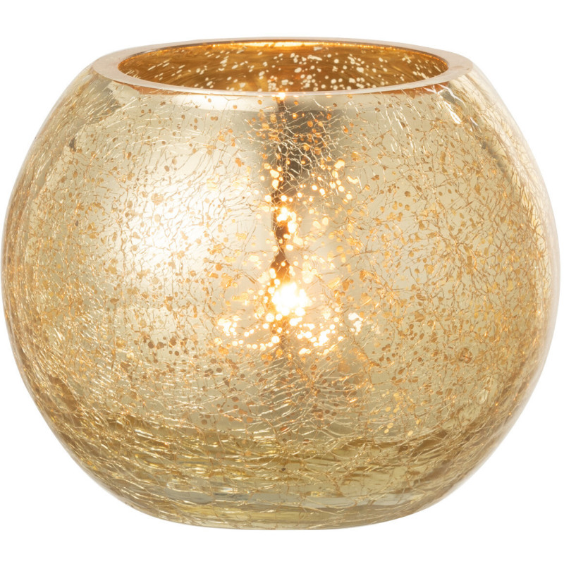 Photophore boule en verre doré 12 cm J-Line - 2
