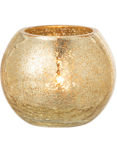 Photophore boule en verre doré 12 cm J-Line - 2