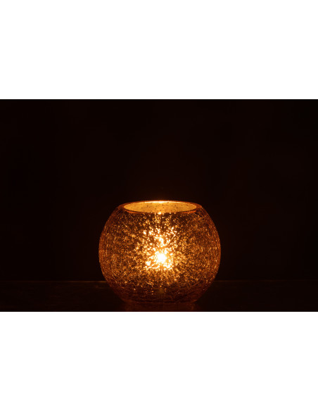 Photophore boule en verre doré 12 cm J-Line - 3