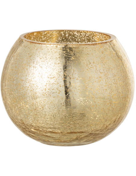 Photophore boule en verre doré 15 cm - 1