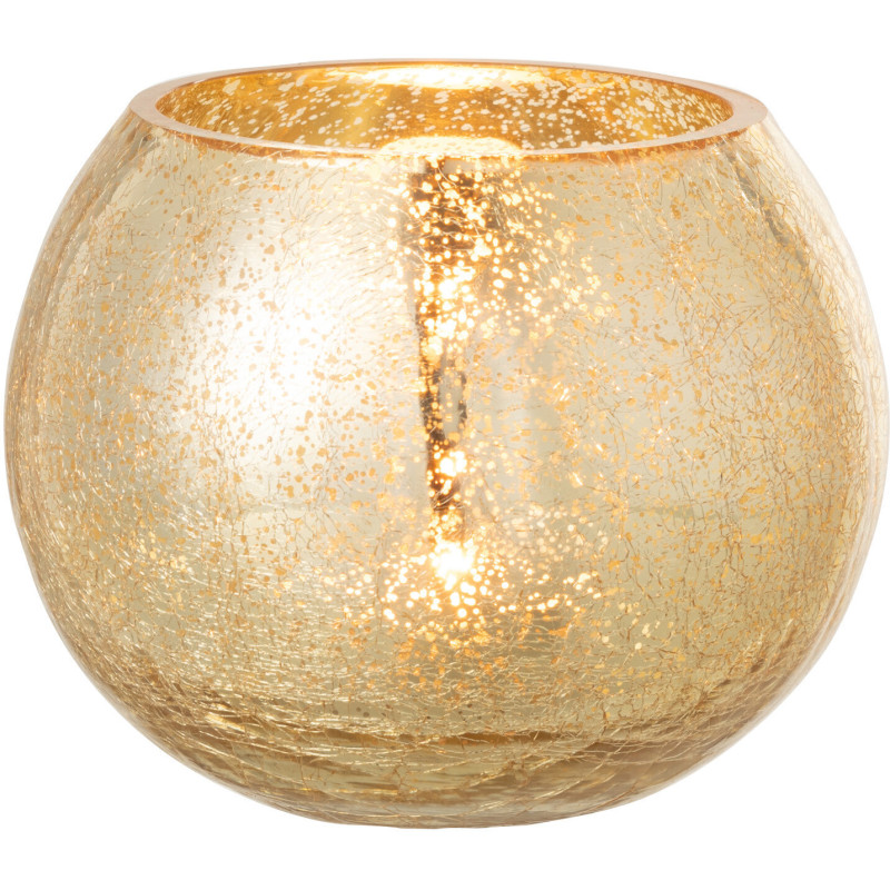 Photophore boule en verre doré 15 cm - 2