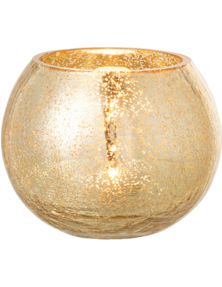 Photophore boule en verre doré 15 cm - 2