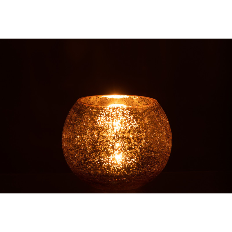 Photophore boule en verre doré 15 cm - 3
