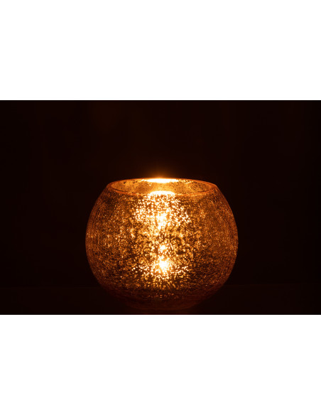 Photophore boule en verre doré 15 cm - 3