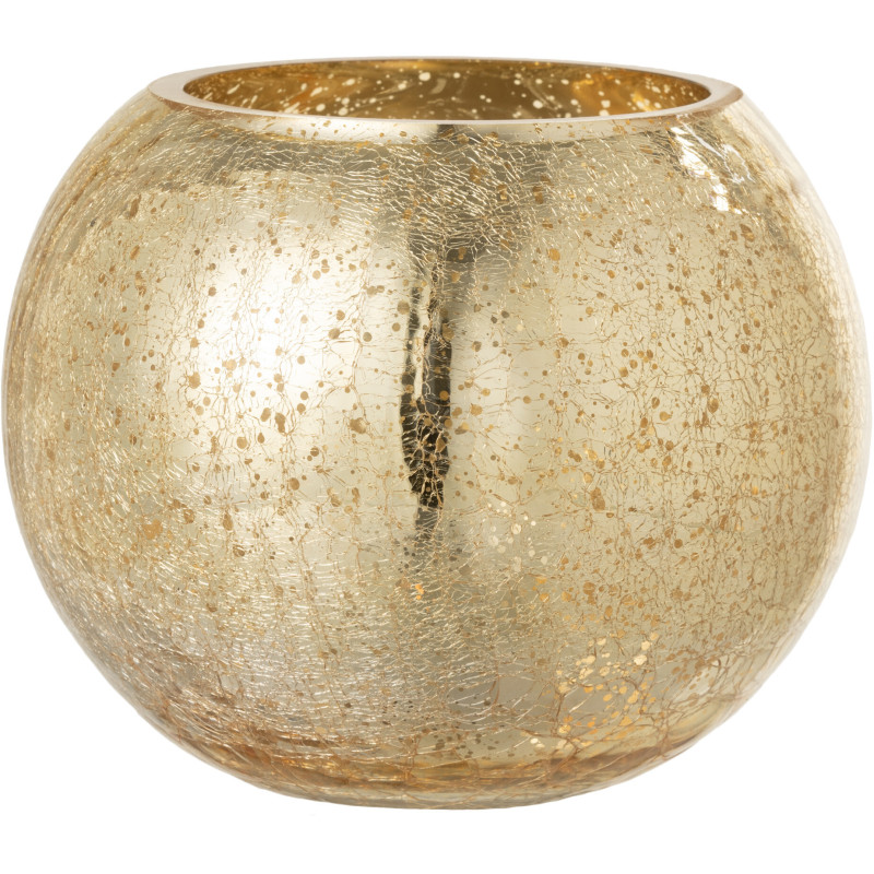 Photophore boule en verre doré 20 cm J-Line - 1