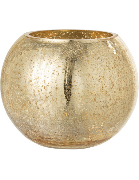 Photophore boule en verre doré 20 cm J-Line - 1
