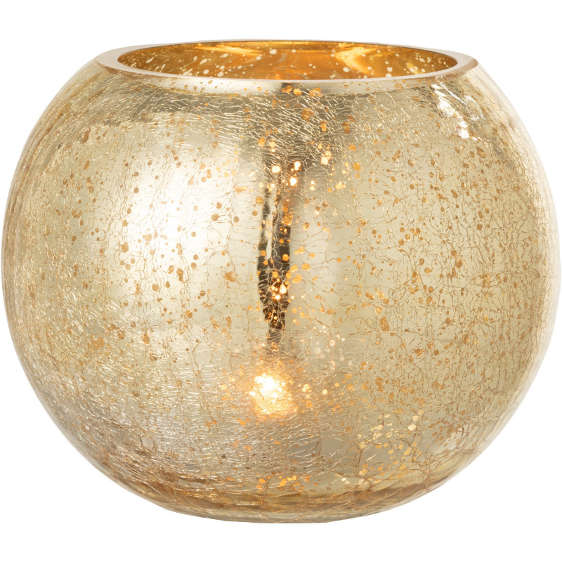 Photophore boule en verre doré 20 cm J-Line - 2