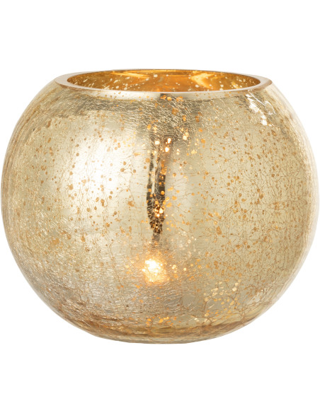 Photophore boule en verre doré 20 cm J-Line - 2