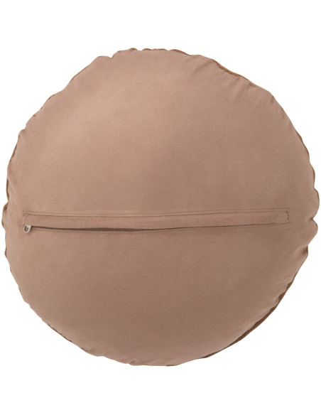 Coussin Rond Wildly 45 cm en Cuir véritable Camel - 2