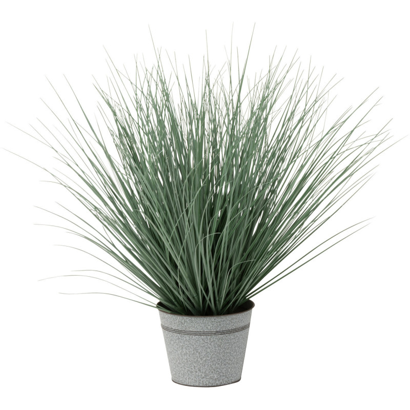 Plante artificielle Herbes en pot Hauteur 70 cm en Plastique Vert Métal Gris Selora - 1
