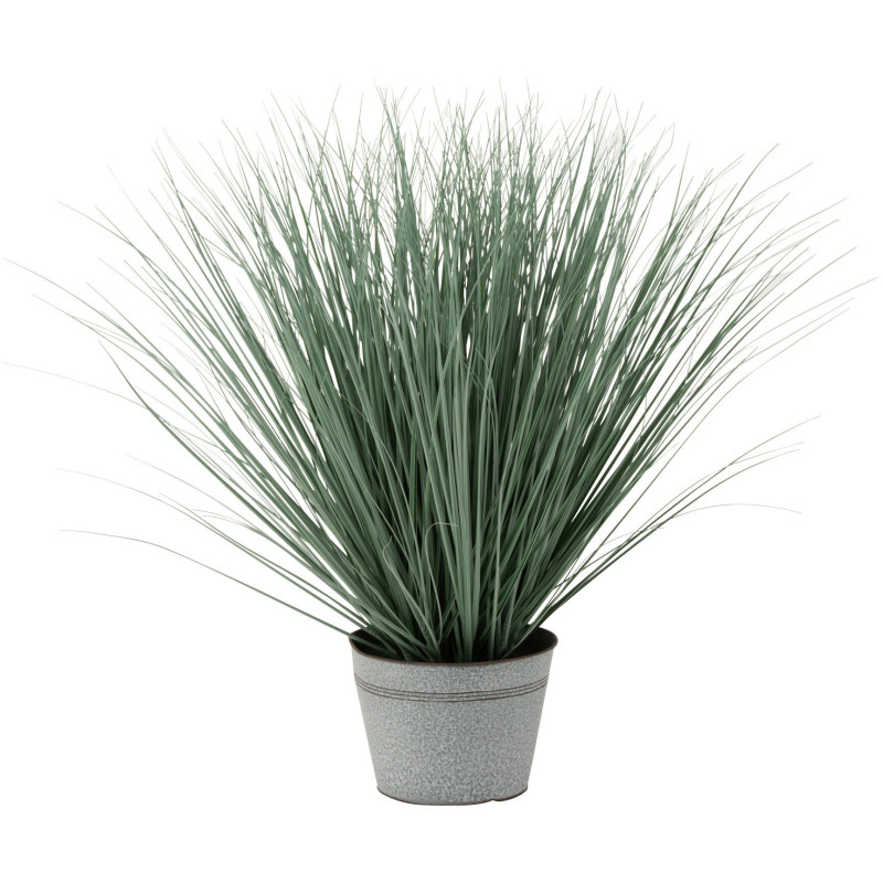 Plante artificielle Herbes en pot Hauteur 82 cm en Plastique Vert Métal Gris Selora - 1