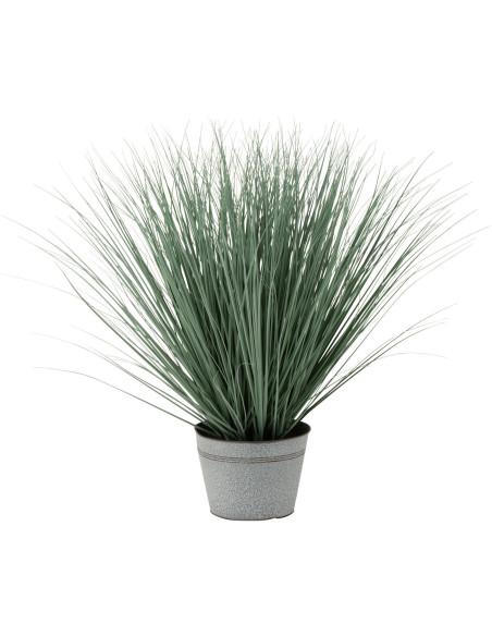 Plante artificielle Herbes en pot Hauteur 82 cm en Plastique Vert Métal Gris Selora - 1