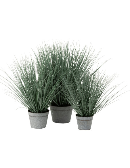 Plante artificielle Herbes en pot Hauteur 82 cm en Plastique Vert Métal Gris Selora - 3