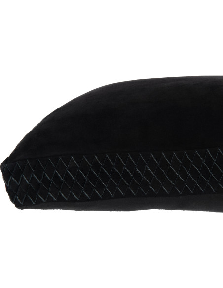 Coussin Carré Wildly 45x45 en Cuir véritable Noir Motif tissé - 3