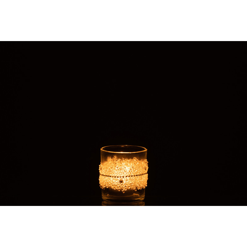 Photophore original Diamètre 7 cm en Verre Transparent Motif diamants Caden - 3