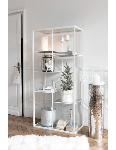 Photophore moderne Diamètre 9 cm en Verre Argenté Motif étoiles Darek - 2