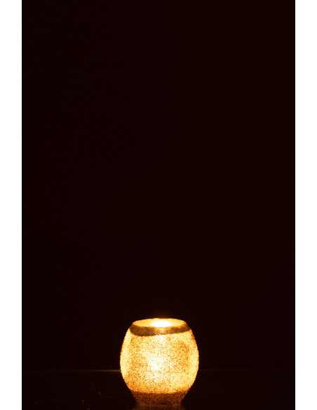 Photophore style vintage Diamètre 9 cm en Verre Argenté Frosty - 4