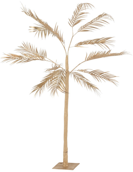 Arbre artificiel XL Feuilles de palmier 140 cm en Métal Doré - 1