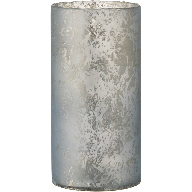 Photophore original XL Hauteur 35 cm en Verre Bleu Effet givré Eriona - 1