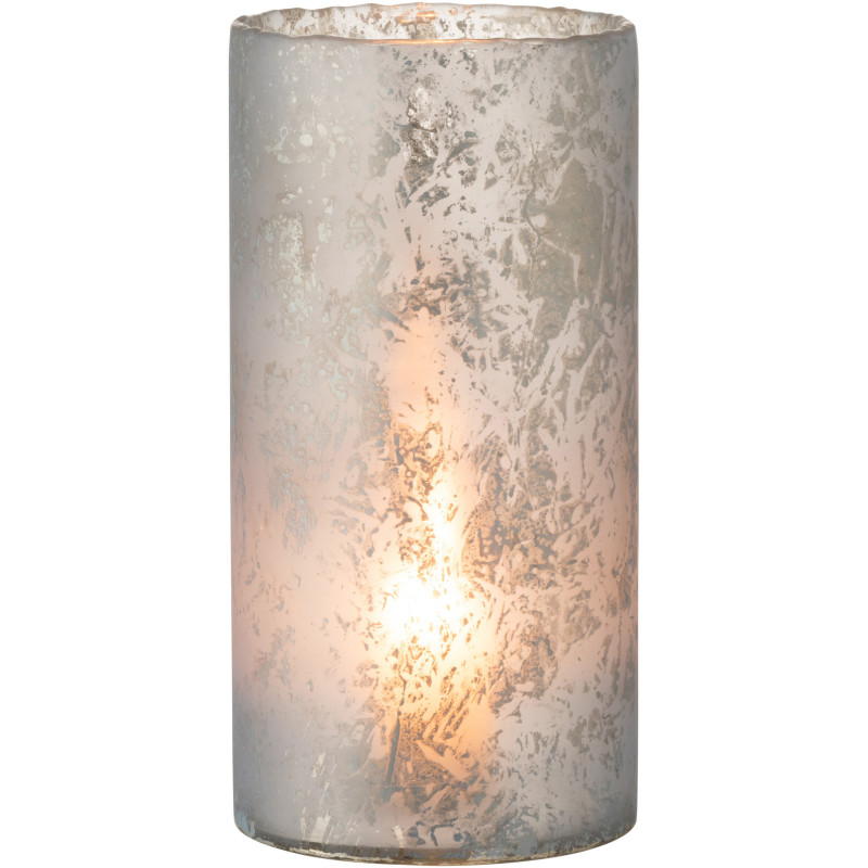 Photophore original XL Hauteur 35 cm en Verre Bleu Effet givré Eriona - 2