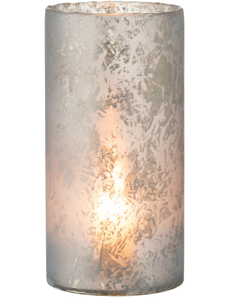 Photophore original XL Hauteur 35 cm en Verre Bleu Effet givré Eriona - 2