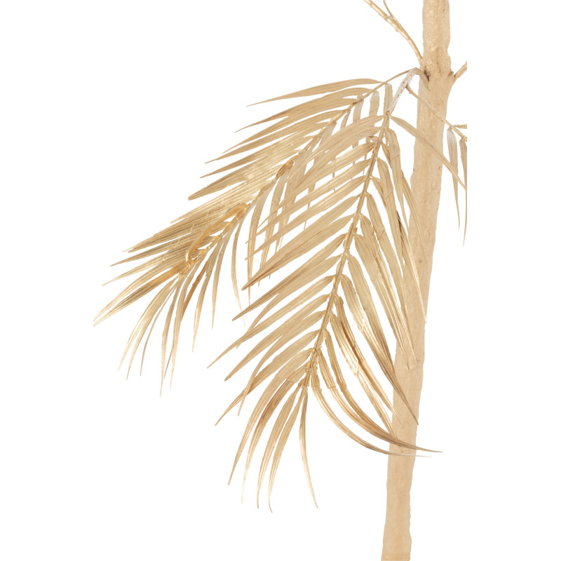 Arbre artificiel XL Feuilles de palmier 140 cm en Métal Doré - 3