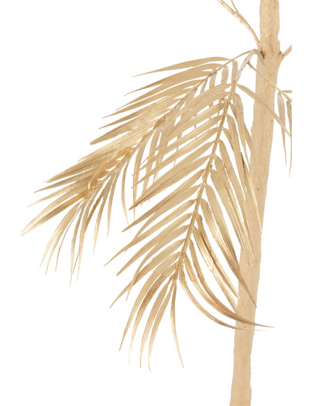 Arbre artificiel XL Feuilles de palmier 140 cm en Métal Doré - 3