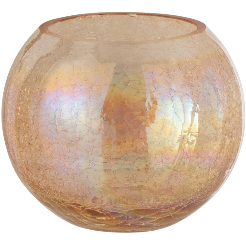 Photophore moderne boule XXL Diamètre 20 cm en Ambre Effet irisé Falira - 1