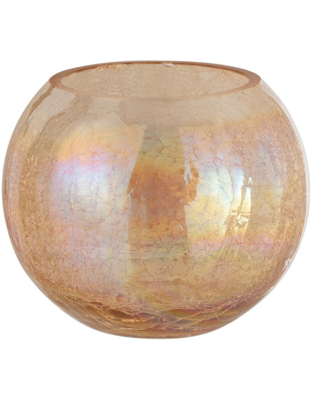 Photophore moderne boule XXL Diamètre 20 cm en Ambre Effet irisé Falira - 1