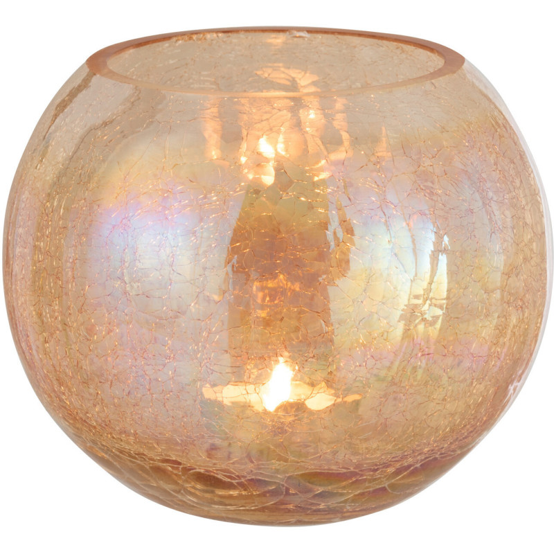 Photophore moderne boule XXL Diamètre 20 cm en Ambre Effet irisé Falira - 2