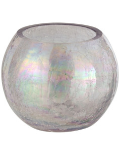 Photophore moderne boule Diamètre 12 cm en Verre Nacre Effet irisé Falira - 1