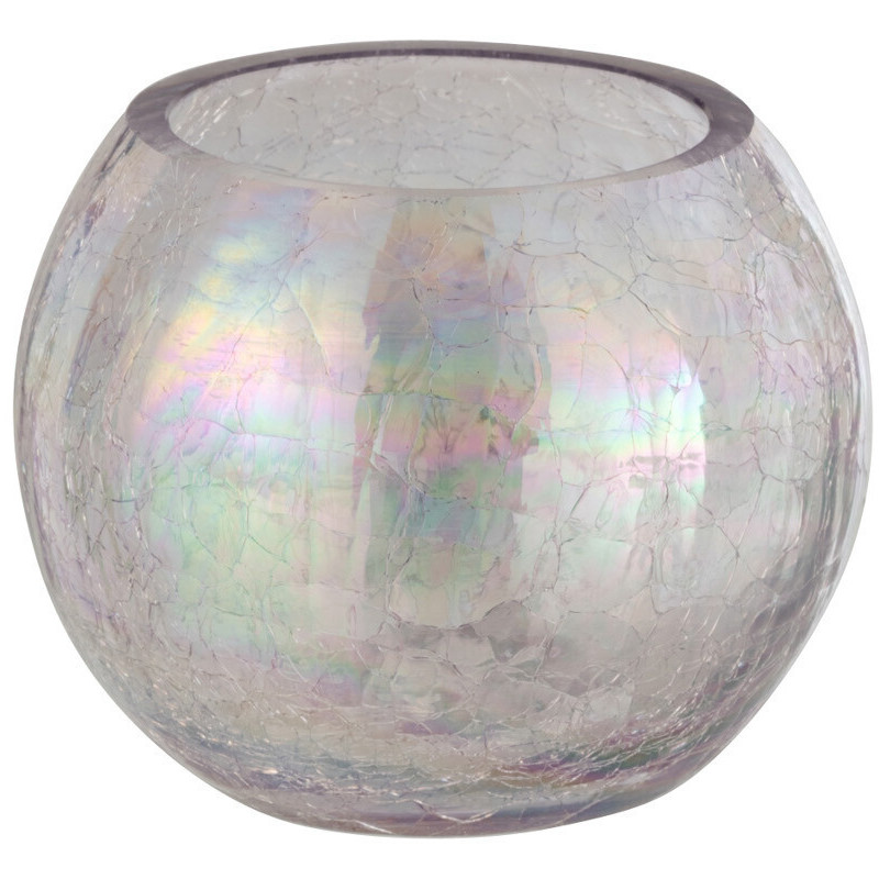 Photophore moderne boule Diamètre 12 cm en Verre Nacre Effet irisé Falira - 1