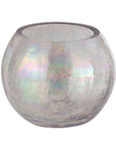 Photophore moderne boule Diamètre 12 cm en Verre Nacre Effet irisé Falira - 1
