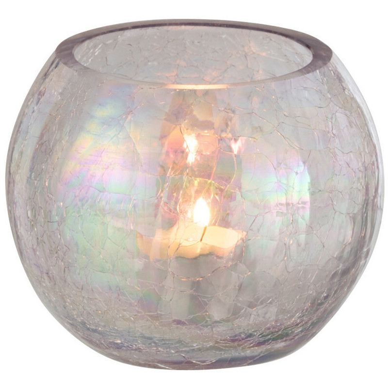 Photophore moderne boule Diamètre 12 cm en Verre Nacre Effet irisé Falira - 2