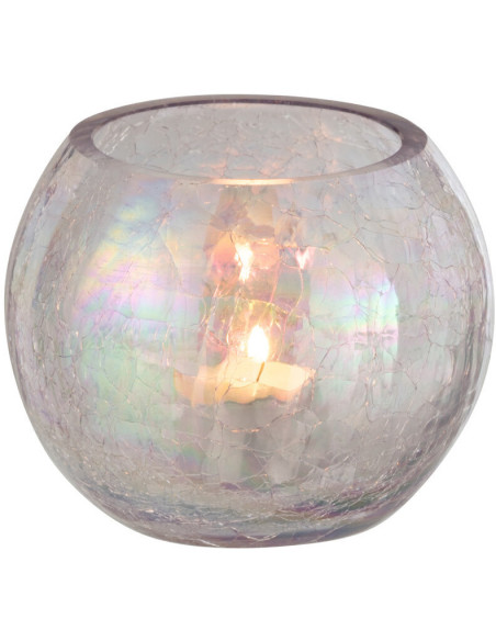 Photophore moderne boule Diamètre 12 cm en Verre Nacre Effet irisé Falira - 2