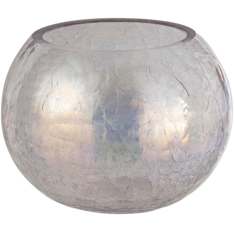 Photophore moderne boule XL Diamètre 15 cm en Verre Nacre Effet irisé Falira - 1