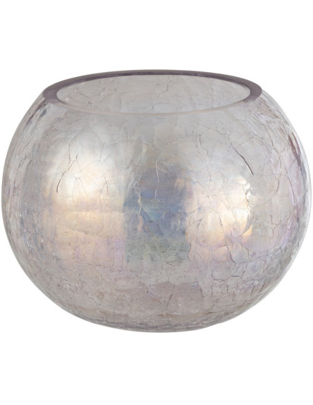 Photophore moderne boule XL Diamètre 15 cm en Verre Nacre Effet irisé Falira - 1