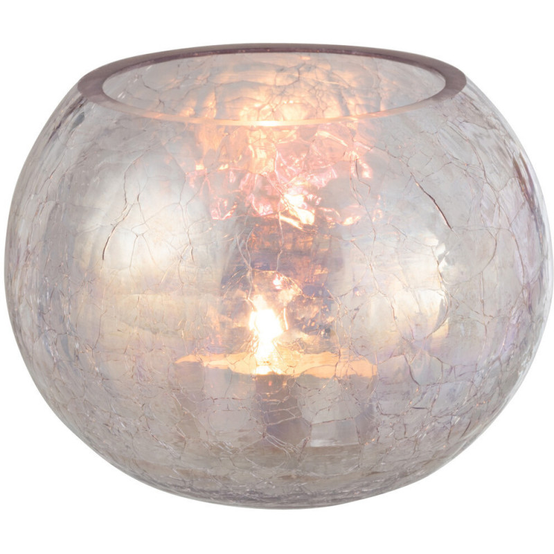 Photophore moderne boule XL Diamètre 15 cm en Verre Nacre Effet irisé Falira - 2