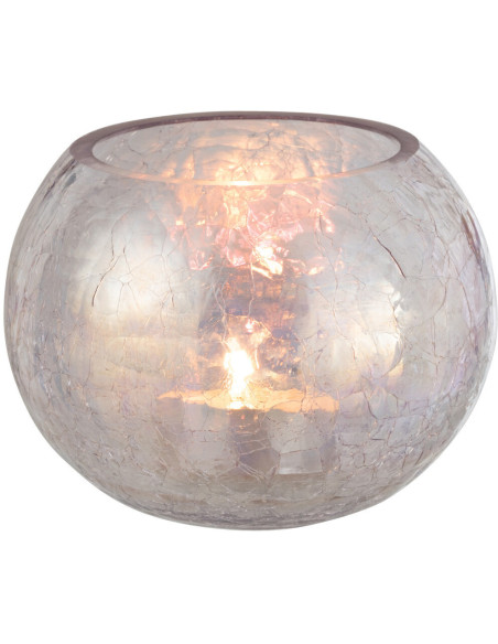 Photophore moderne boule XL Diamètre 15 cm en Verre Nacre Effet irisé Falira - 2