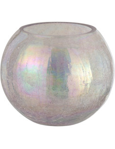 Photophore moderne boule XXL Diamètre 20 cm en Verre Nacre Effet irisé Falira - 1