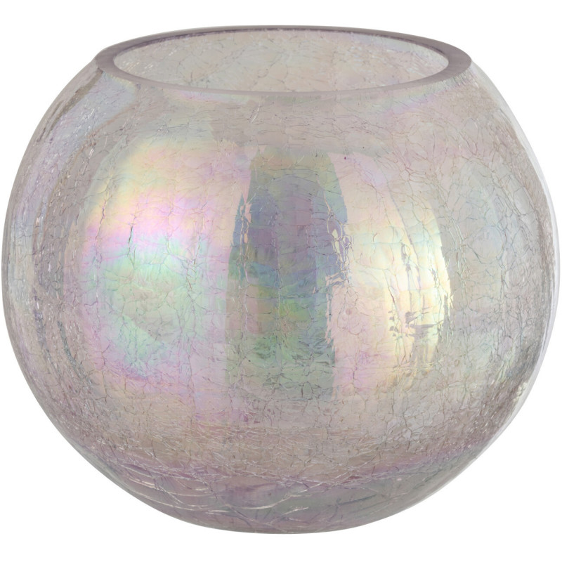 Photophore moderne boule XXL Diamètre 20 cm en Verre Nacre Effet irisé Falira - 1