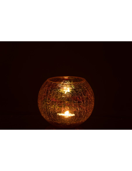 Photophore moderne boule XXL Diamètre 20 cm en Verre Nacre Effet irisé Falira - 3