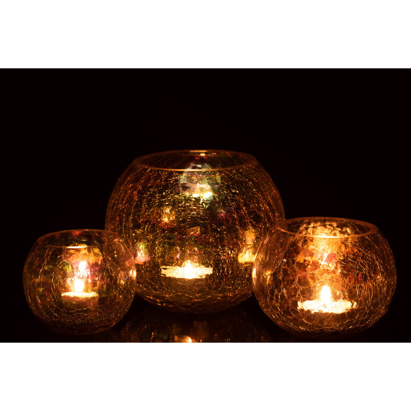 Photophore moderne boule XXL Diamètre 20 cm en Verre Nacre Effet irisé Falira - 6