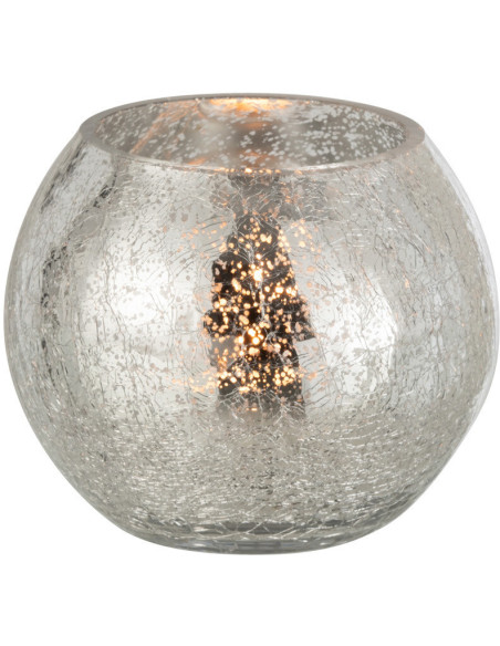 Photophore moderne boule Diamètre 12 cm en Verre Argenté Grelyn - 3